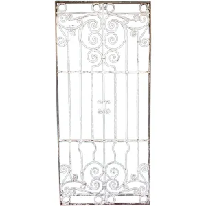 Large Spanish Colonial Painted Wrought Iron Window Grille