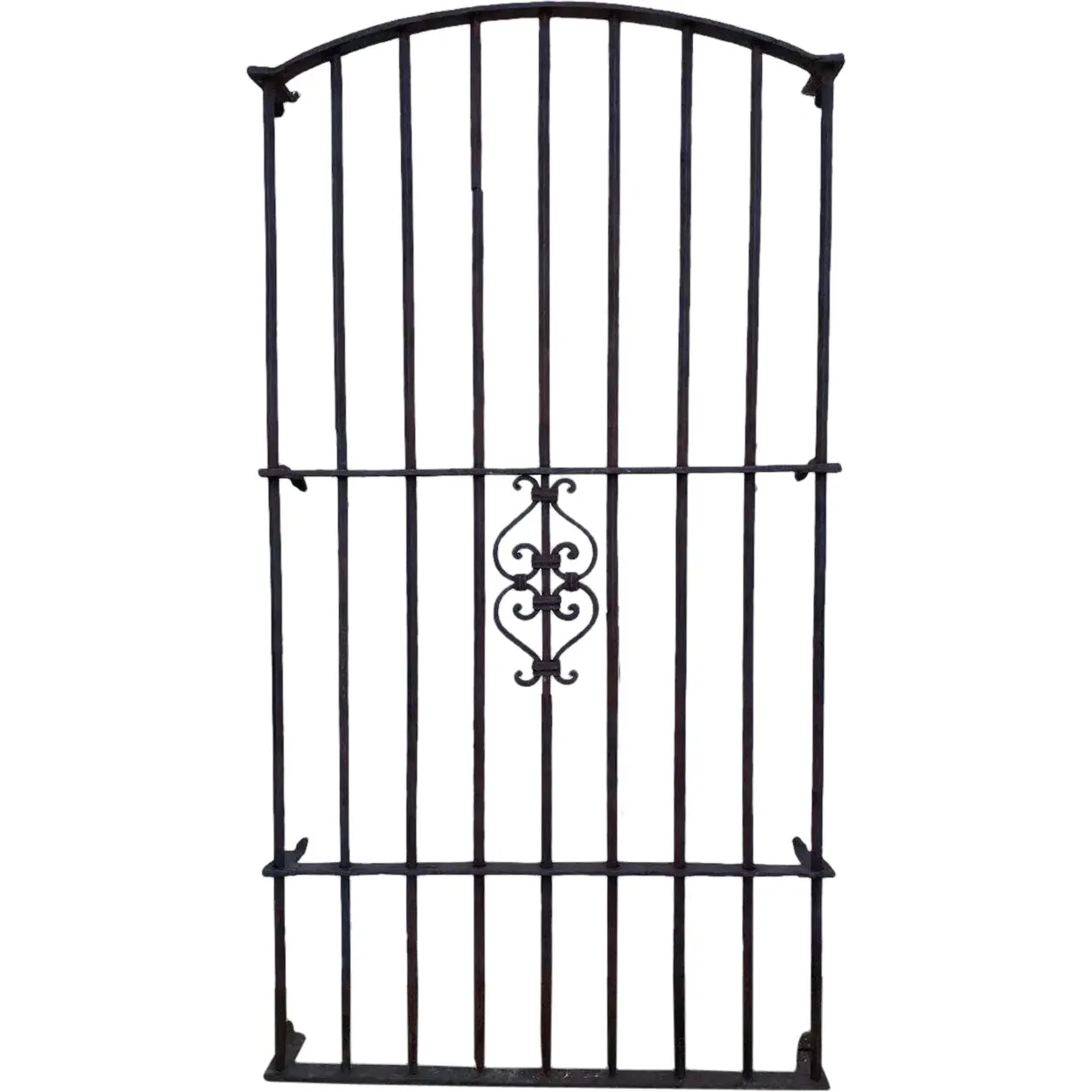 Large Spanish Wrought Iron Arched Architectural Window Grille (Reja)