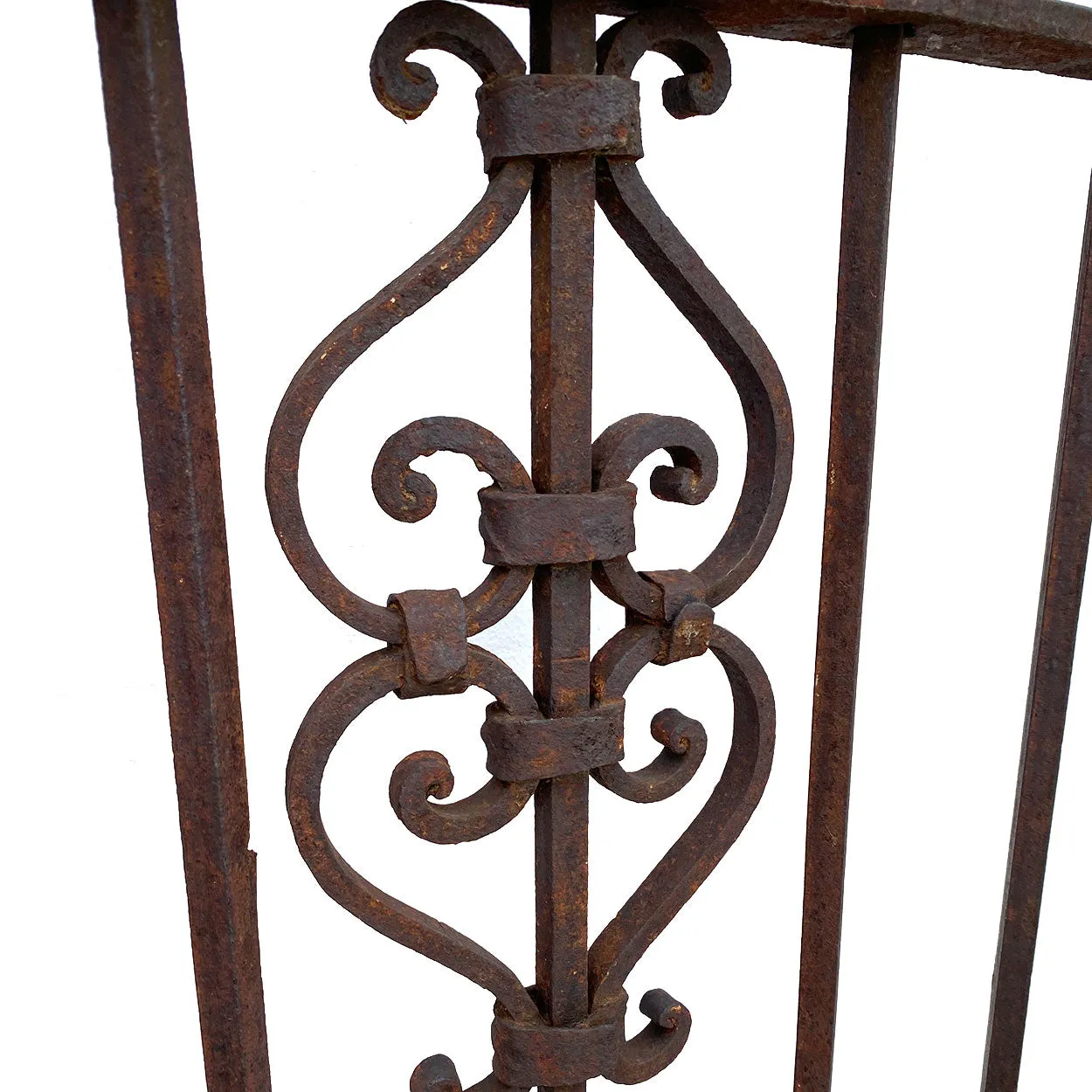 Large Spanish Wrought Iron Arched Architectural Window Grille (Reja)
