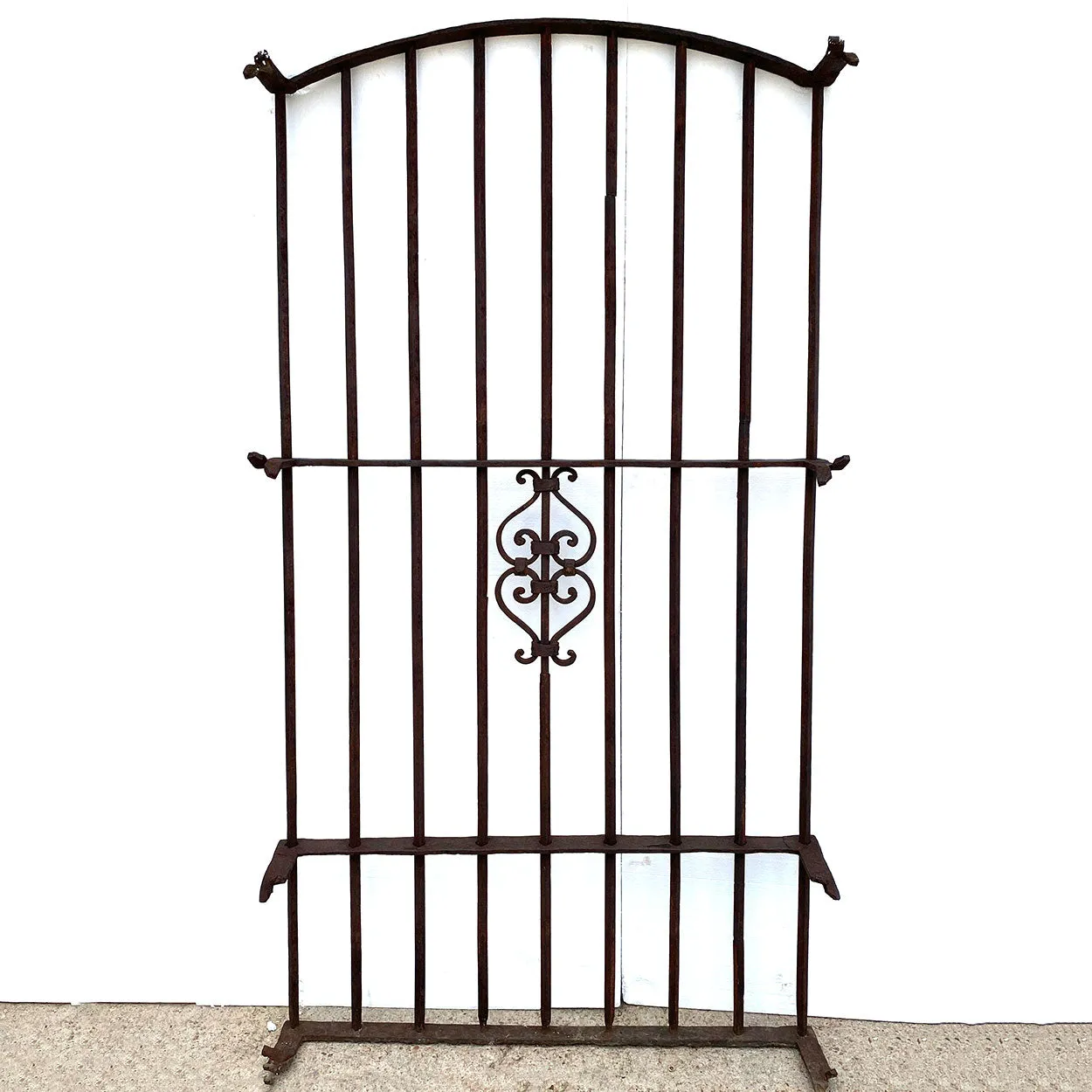 Large Spanish Wrought Iron Arched Architectural Window Grille (Reja)