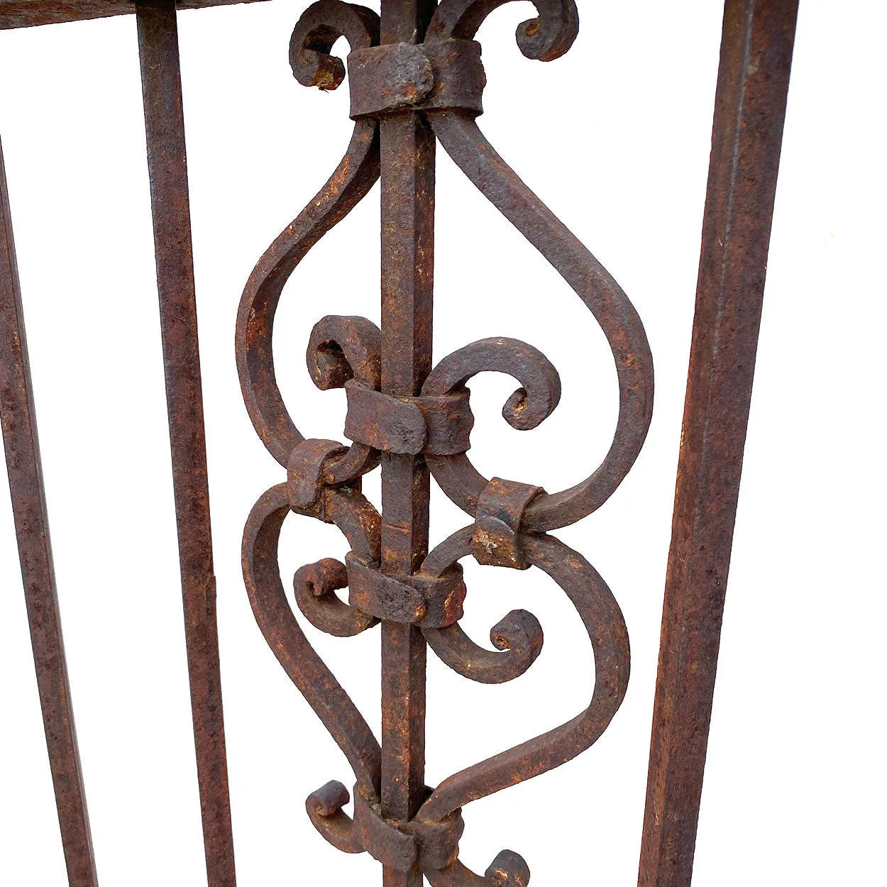 Large Spanish Wrought Iron Arched Architectural Window Grille (Reja)