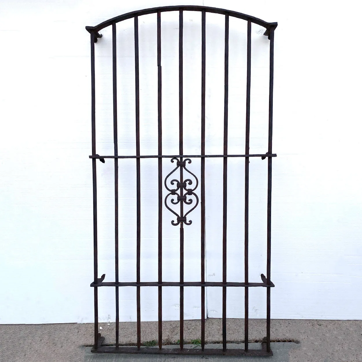 Large Spanish Wrought Iron Arched Architectural Window Grille (Reja)