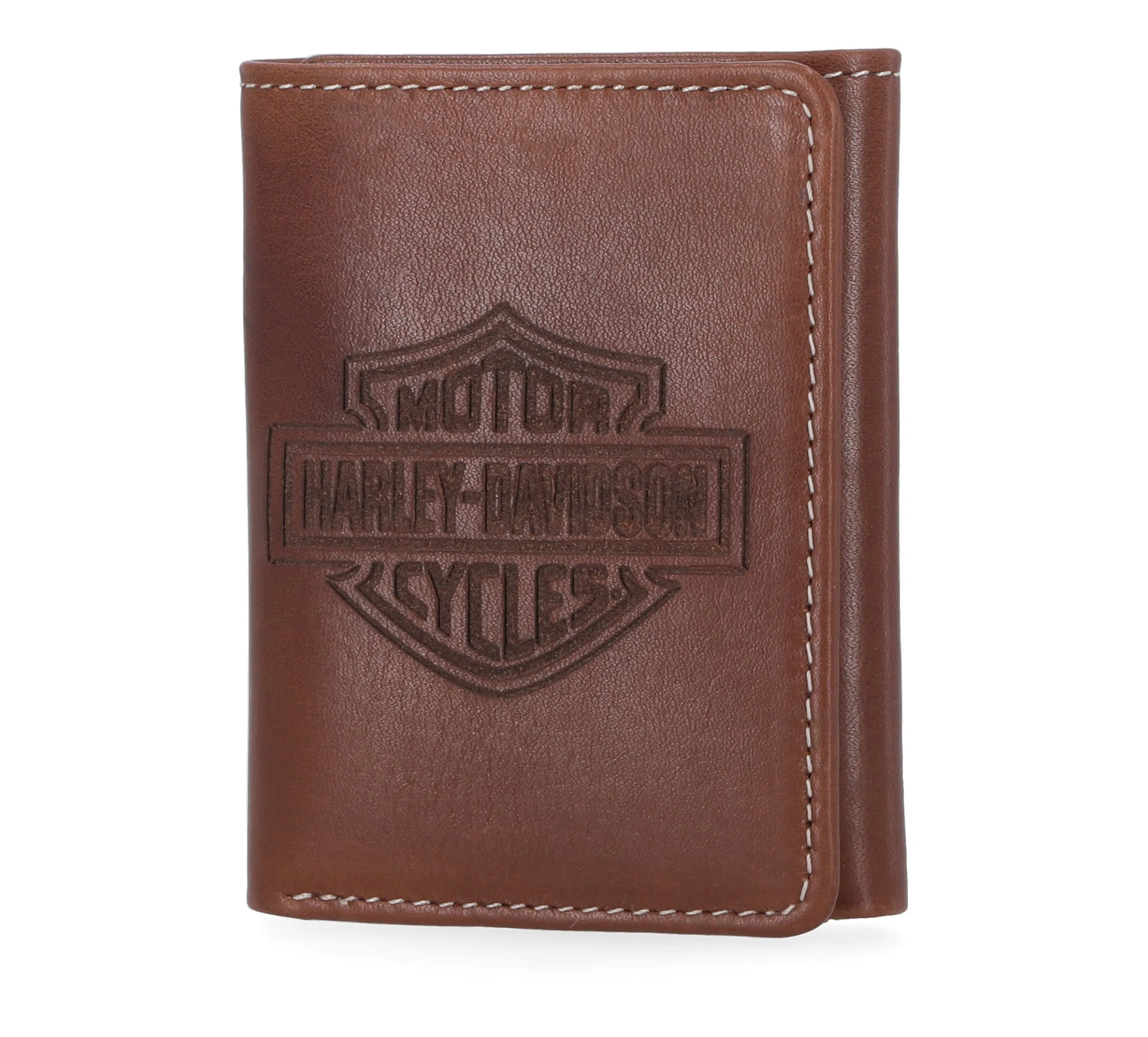 Laser Logo Trifold Wallet in Cognac - Cognac
