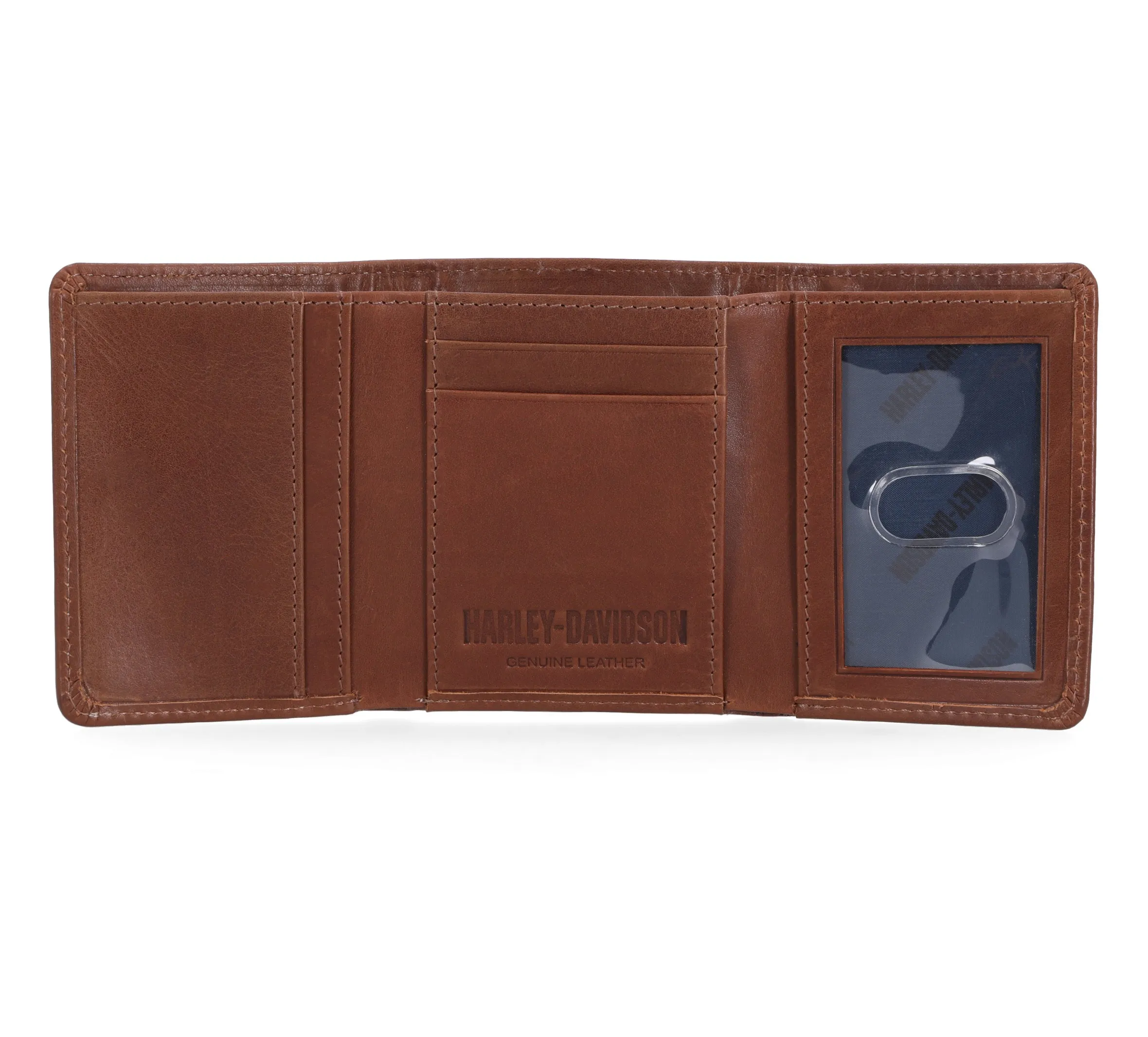 Laser Logo Trifold Wallet in Cognac - Cognac