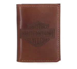 Laser Logo Trifold Wallet in Cognac - Cognac