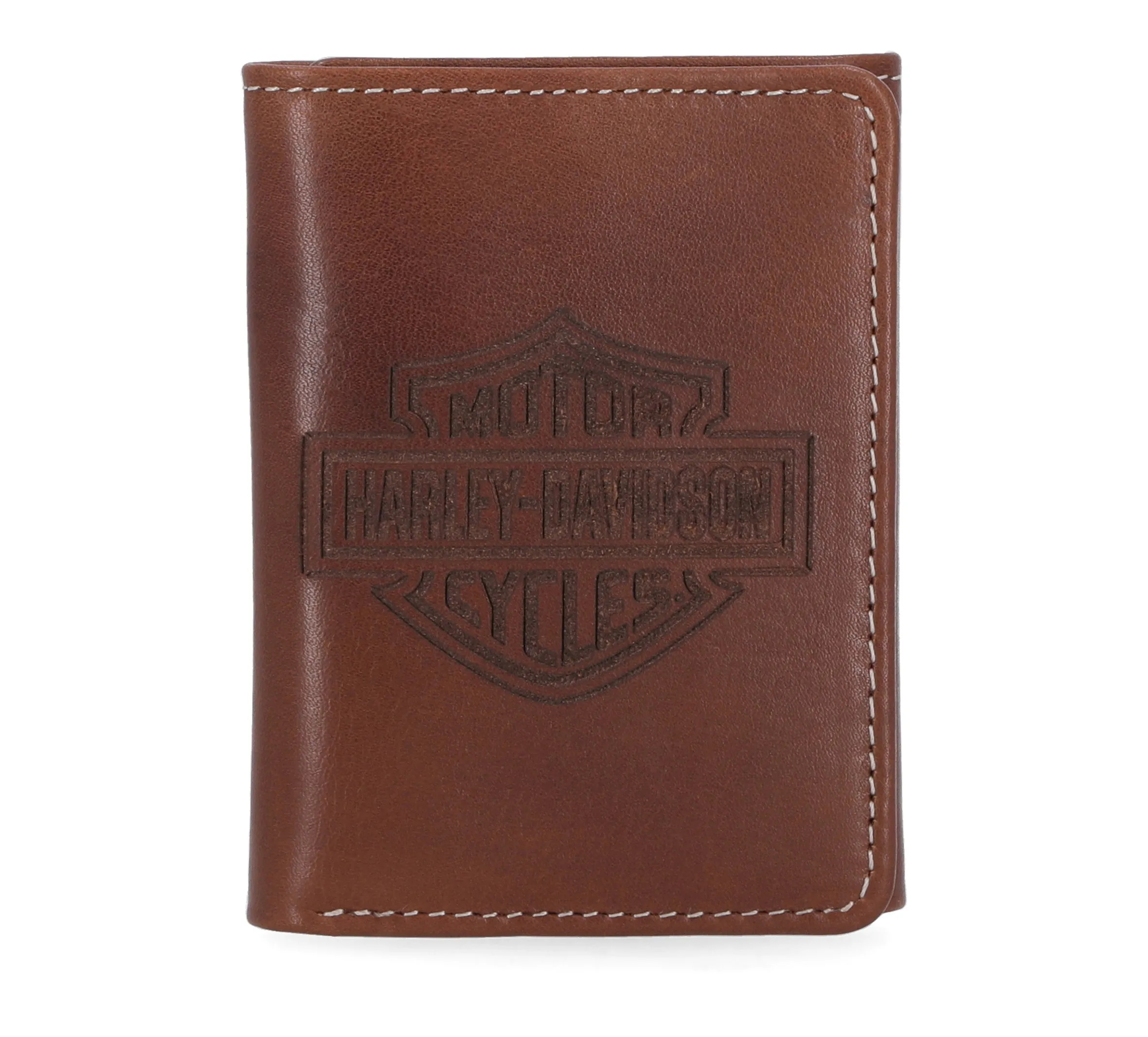Laser Logo Trifold Wallet in Cognac - Cognac