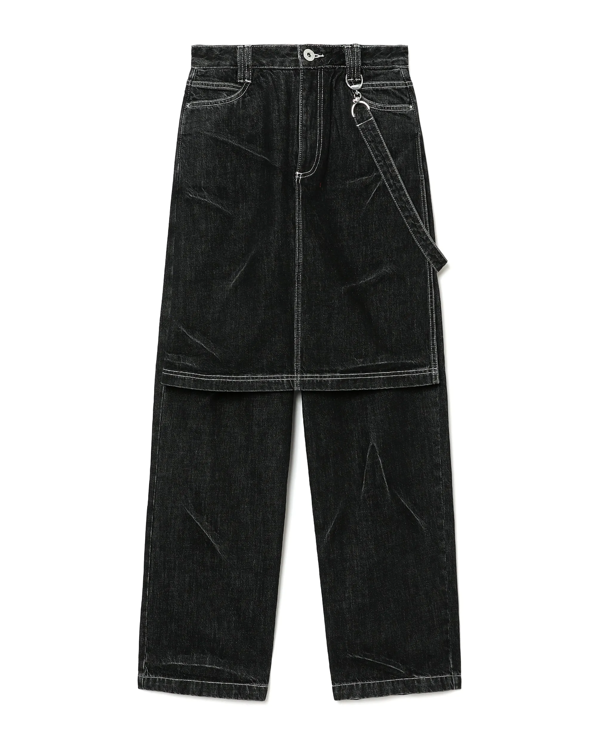 Layered denim jeans