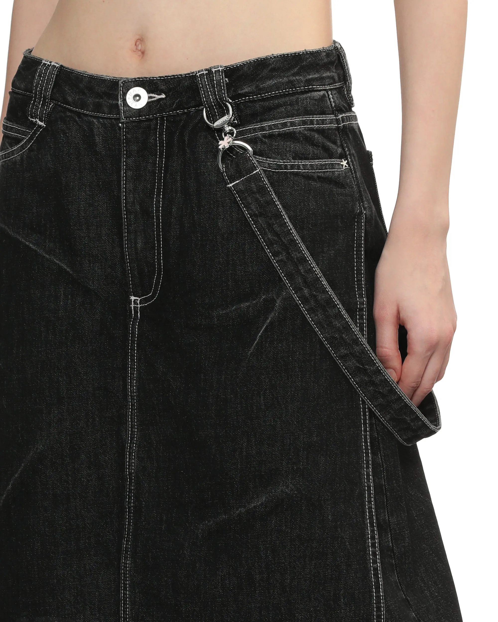 Layered denim jeans