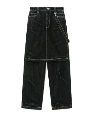 Layered denim jeans