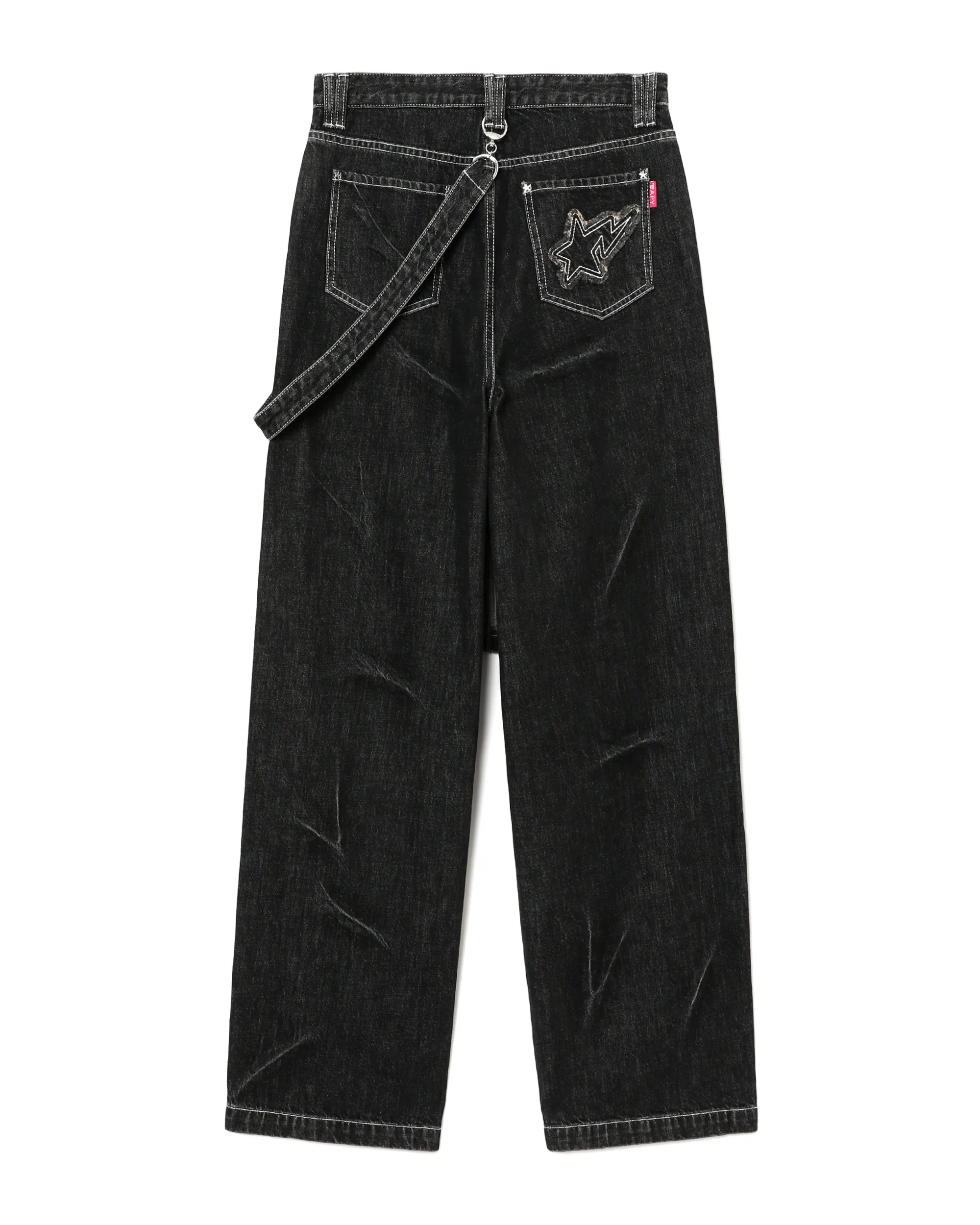 Layered denim jeans