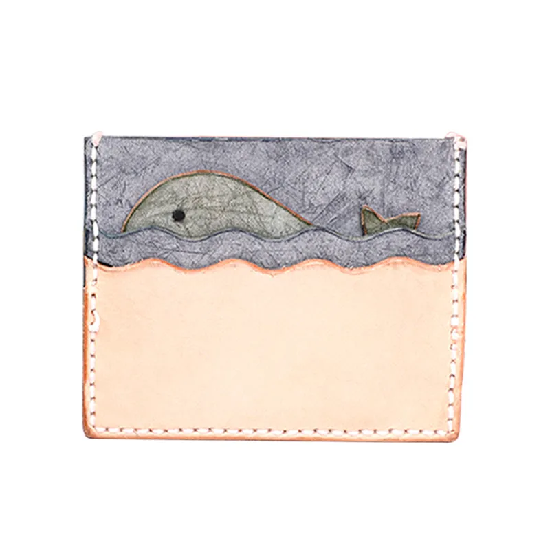 Leather Pattern Leather Card Holder Pattern Whale Card Wallet Leather Craft Patterns Leather Templates