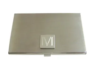Letter M Etched Monogram Business Card Holder