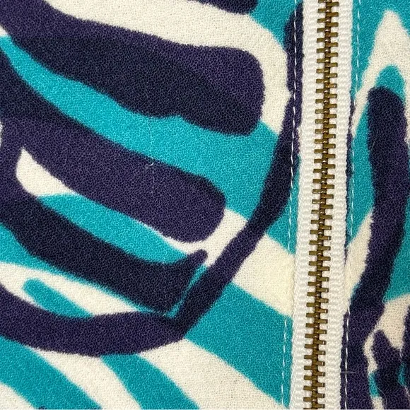 Lilly Pulitzer Madeline I’m Game Zebra Print Blue White Black Dress | Size‎ 2