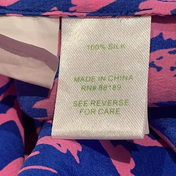 Lilly Pulitzer Silk Dress Blue and Pink Zebra In Grass Betty Racer Back XS