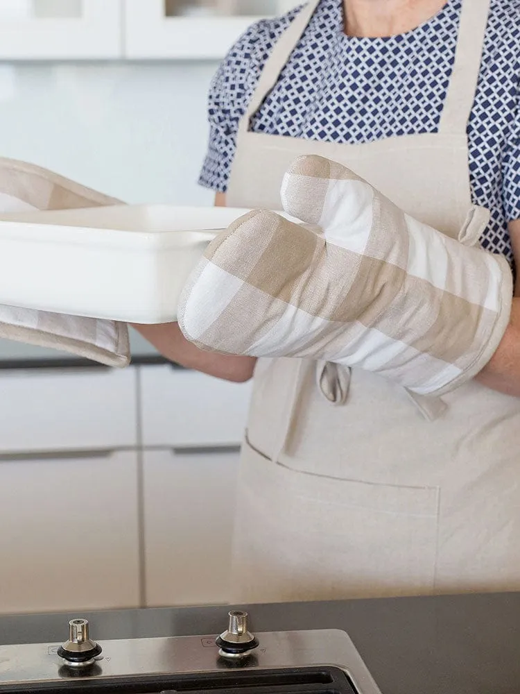 Linen House Revana Check Stone Oven Mitt