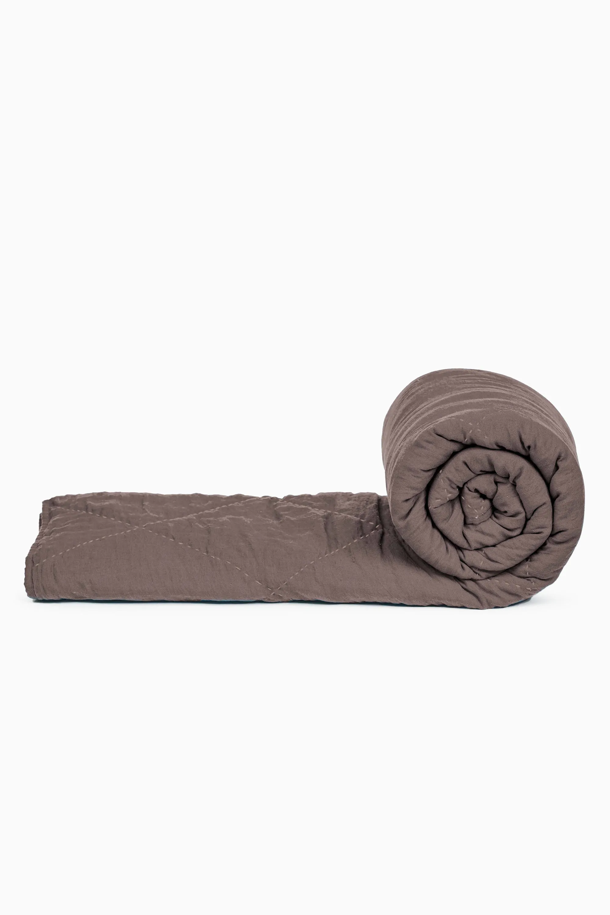 Linen Vibrant Hand Quilted Quilt-Blackberry Wine