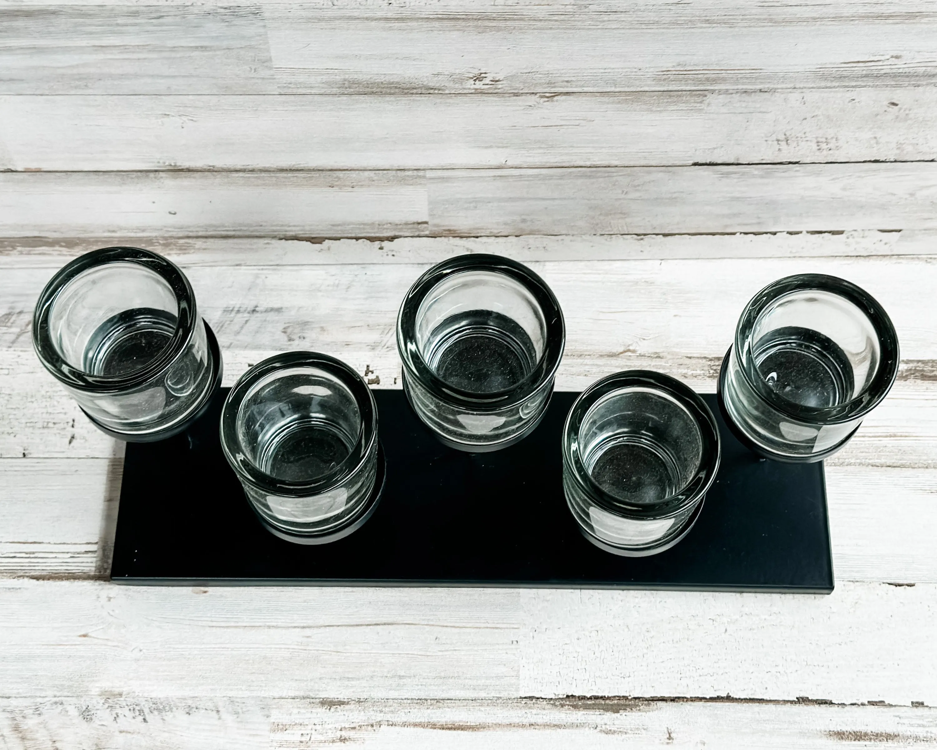 Long black metal votive candle holder
