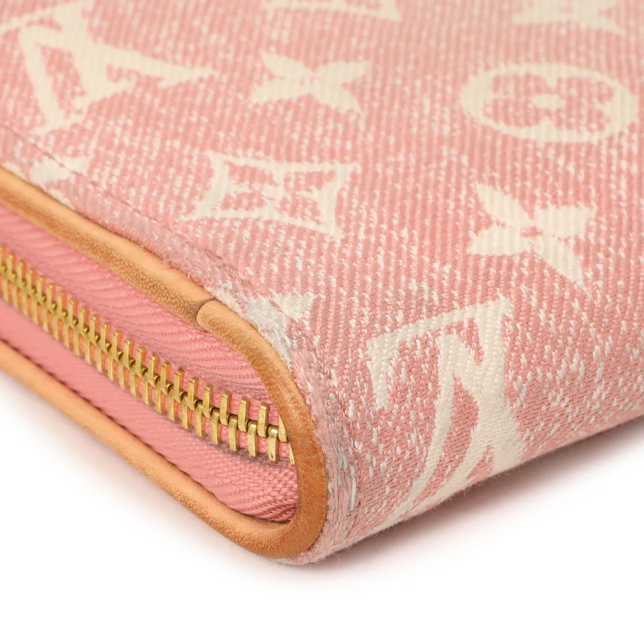 Louis Vuitton Pink Denim Monogram Jacquard Zippy Wallet