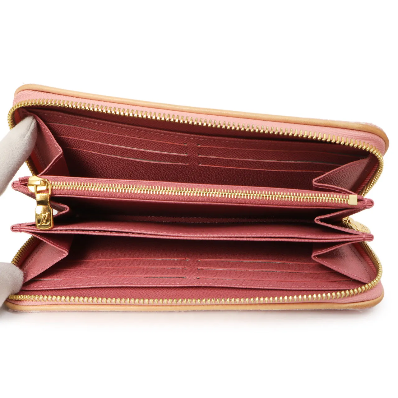 Louis Vuitton Pink Denim Monogram Jacquard Zippy Wallet