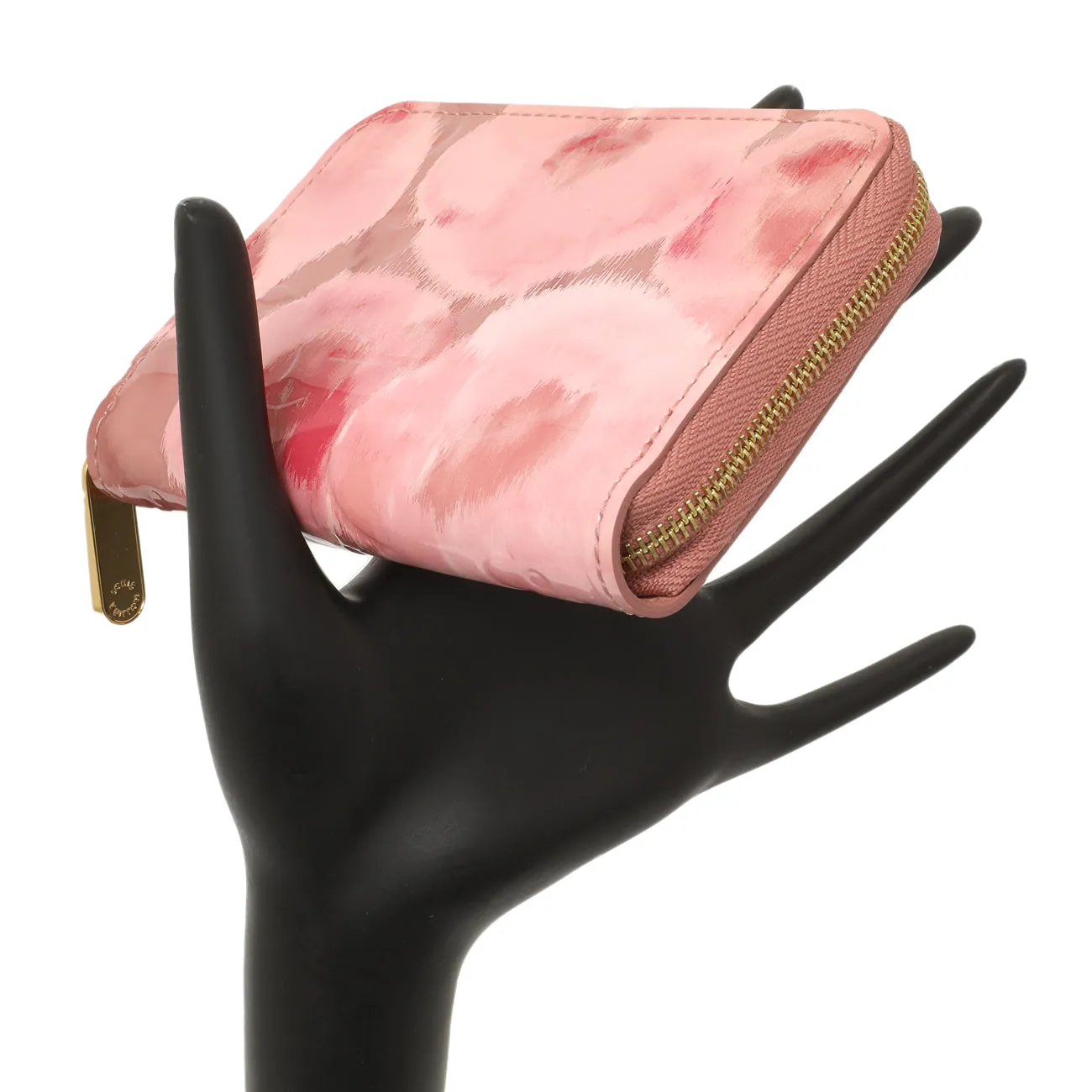 Louis Vuitton Rose Velours Vernis Ikat Zippy Coin Purse