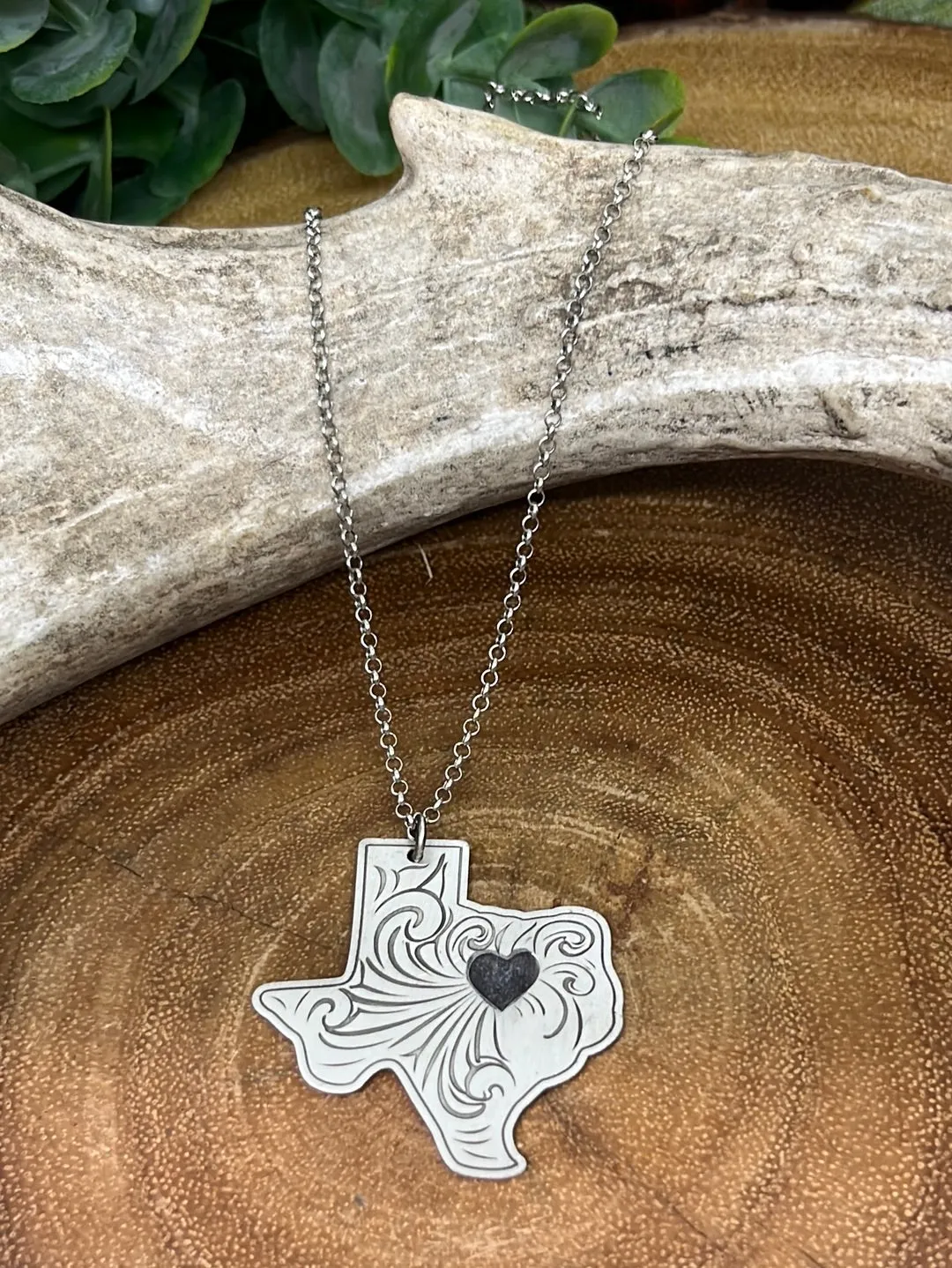 Love From Texas Sterling Necklace