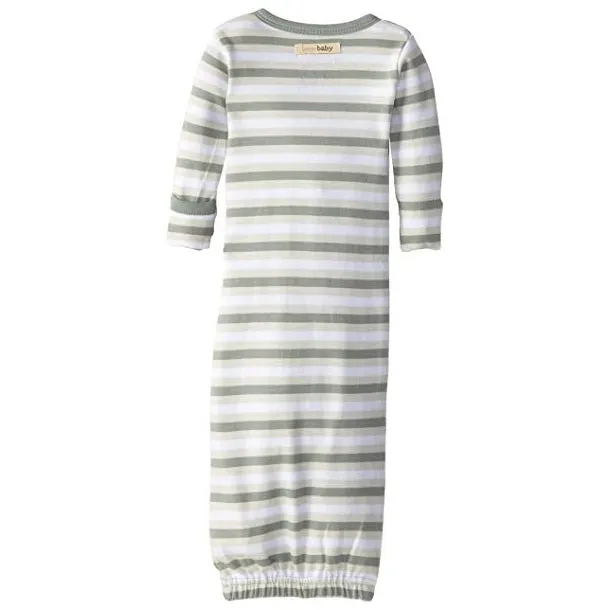 L'ovedbaby Organic Baby Gown - Seafoam Stripe