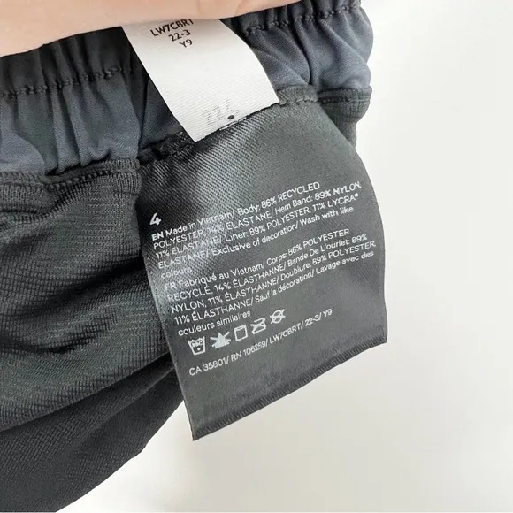 Lululemon Hotty Hot High Rise Short Lined 4” Diamond Dye Pitch Grey Graphite