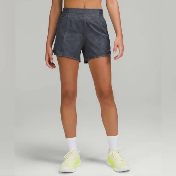Lululemon Hotty Hot High Rise Short Lined 4” Diamond Dye Pitch Grey Graphite