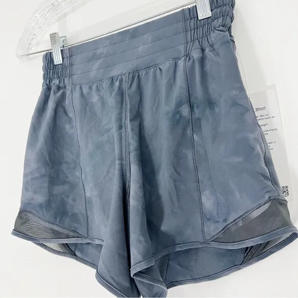 Lululemon Hotty Hot High Rise Short Lined 4” Diamond Dye Pitch Grey Graphite