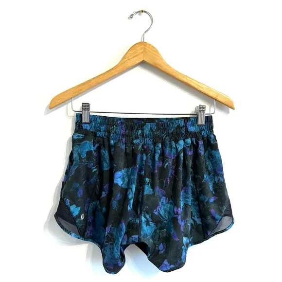 Lululemon Hotty Hot Short II Long 4&quot; running activewear lightweight black blue