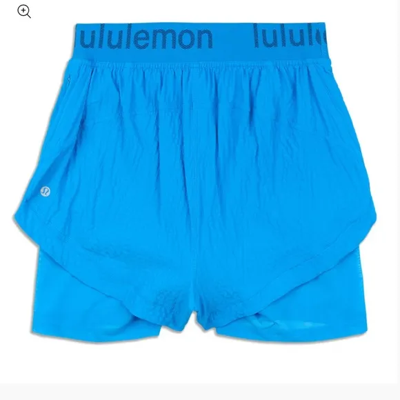 LULULEMON Logo Waistband High-Rise Training Short Poolside