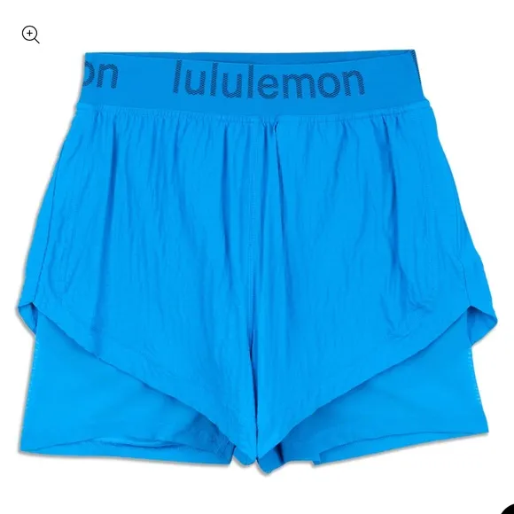 LULULEMON Logo Waistband High-Rise Training Short Poolside