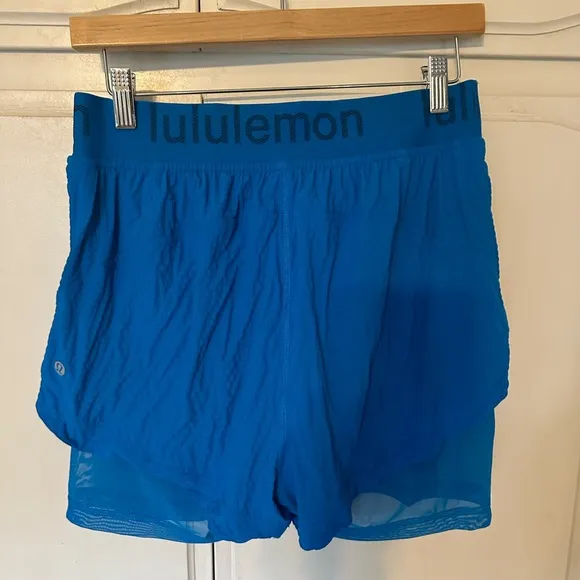 LULULEMON Logo Waistband High-Rise Training Short Poolside
