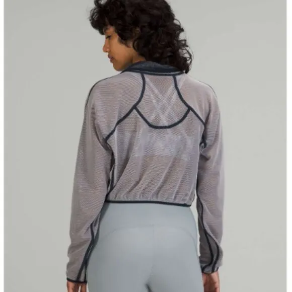 Lululemon Reversible Mesh 1/2 Zip True Navy / Dark Chrome One Size