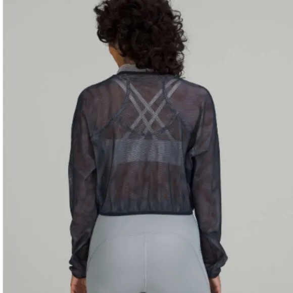 Lululemon Reversible Mesh 1/2 Zip True Navy / Dark Chrome One Size