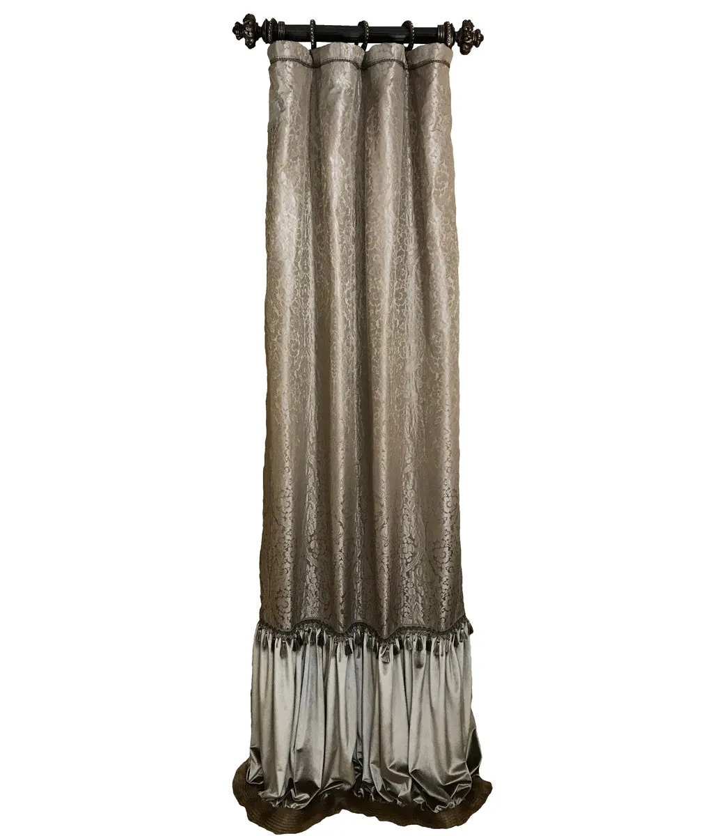 Luxury Curtain Panel Versailles Gray Damask Style #11