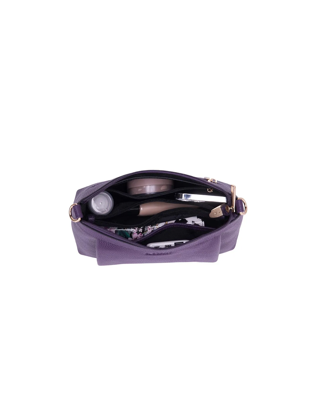 MARCIA LEATHER XBODY BAG- BLACK-E1-0830-PUR-SALE