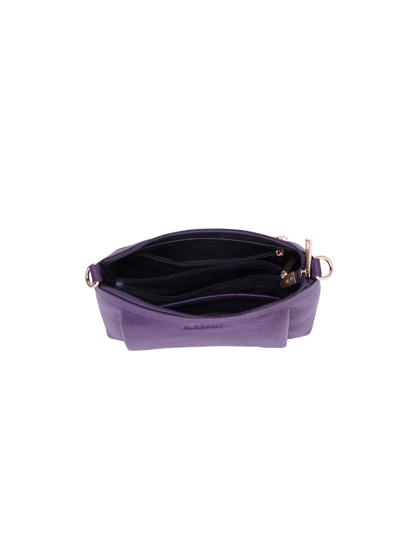 MARCIA LEATHER XBODY BAG- BLACK-E1-0830-PUR-SALE
