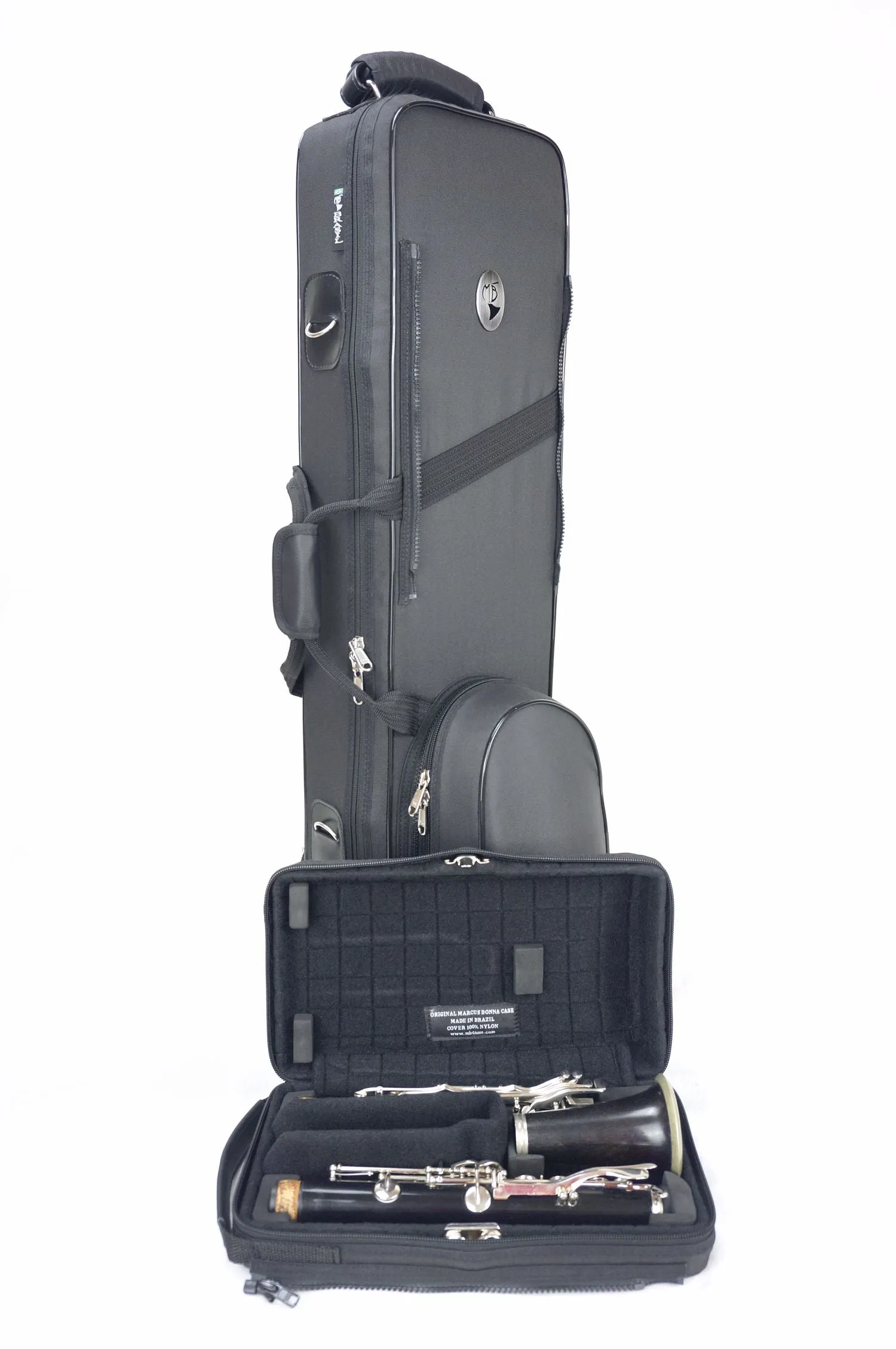 Marcus Bonna Bass Clarinet Case (Low C) w/ Detachable Bell Section, Black Nylon