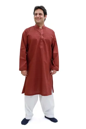 Maroon Cotton Embossed Shirt
