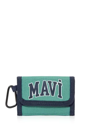 Mavi Logo Printed Green Wallet