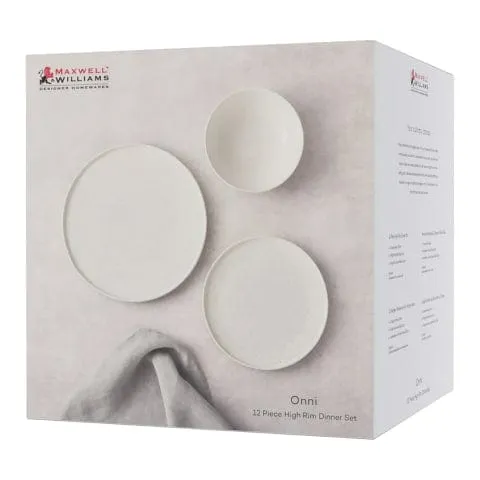 Maxwell & Williams Onni High Rim Dinner Set 12 Piece Speckle AX0546