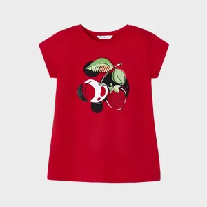 Mayoral Girls Cherry T-Shirt - Rojo