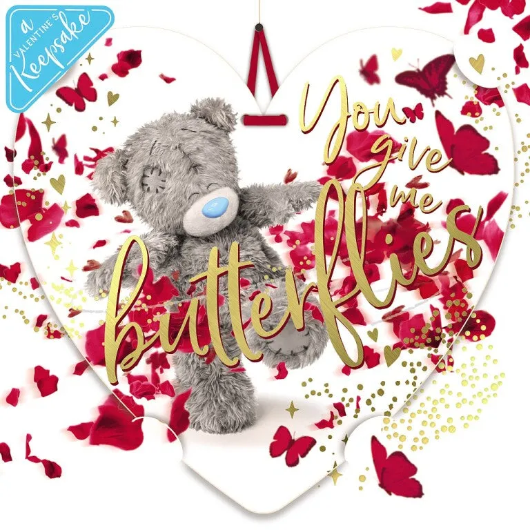 Me to You Tatty Teddy Valentine's Day 3D Keepsake Card 'You Give Me Butterflies' 6 x 6"