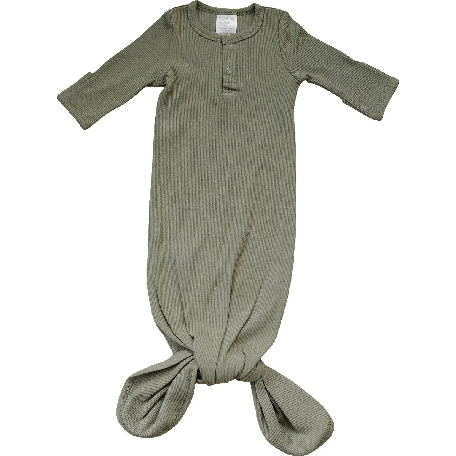 Mebie Baby Ribbed Knotted Gown