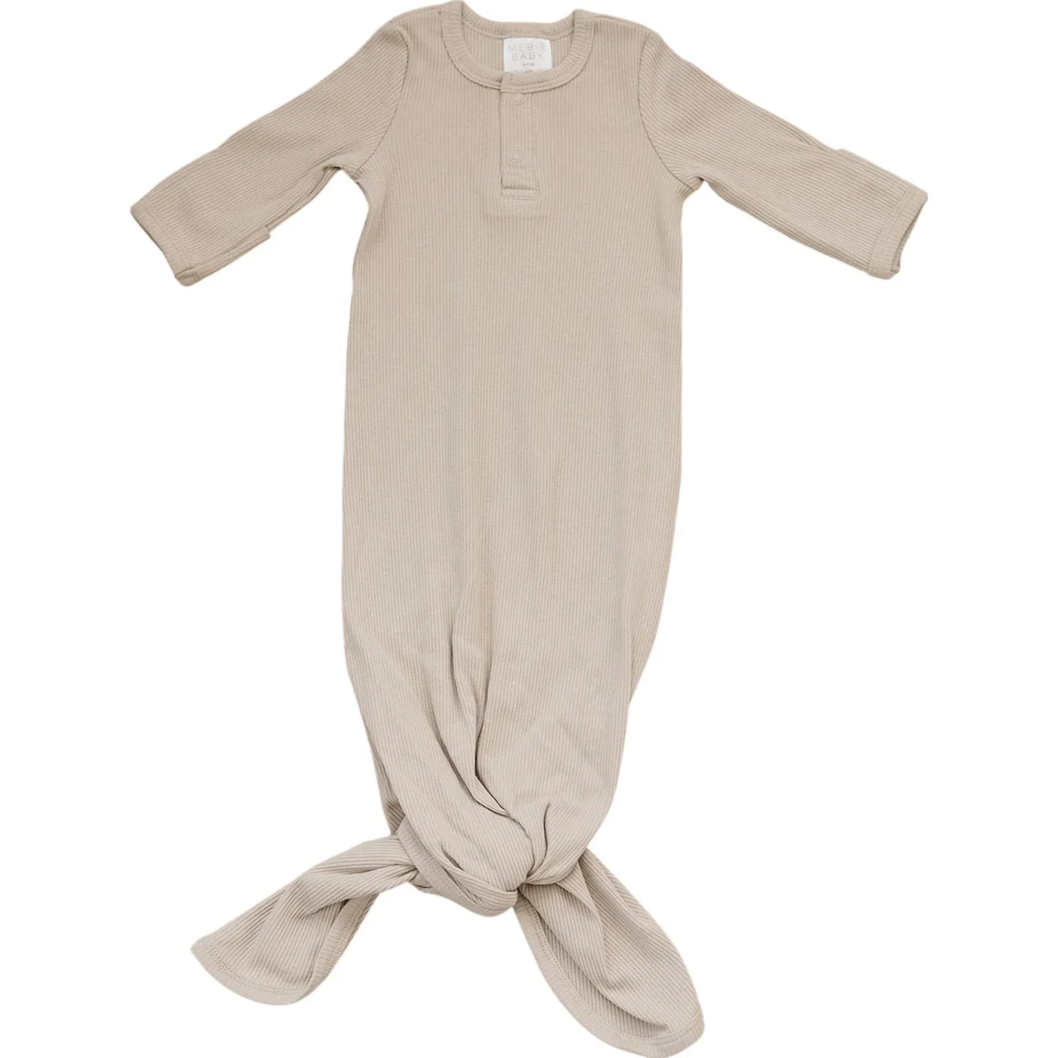 Mebie Baby Ribbed Knotted Gown