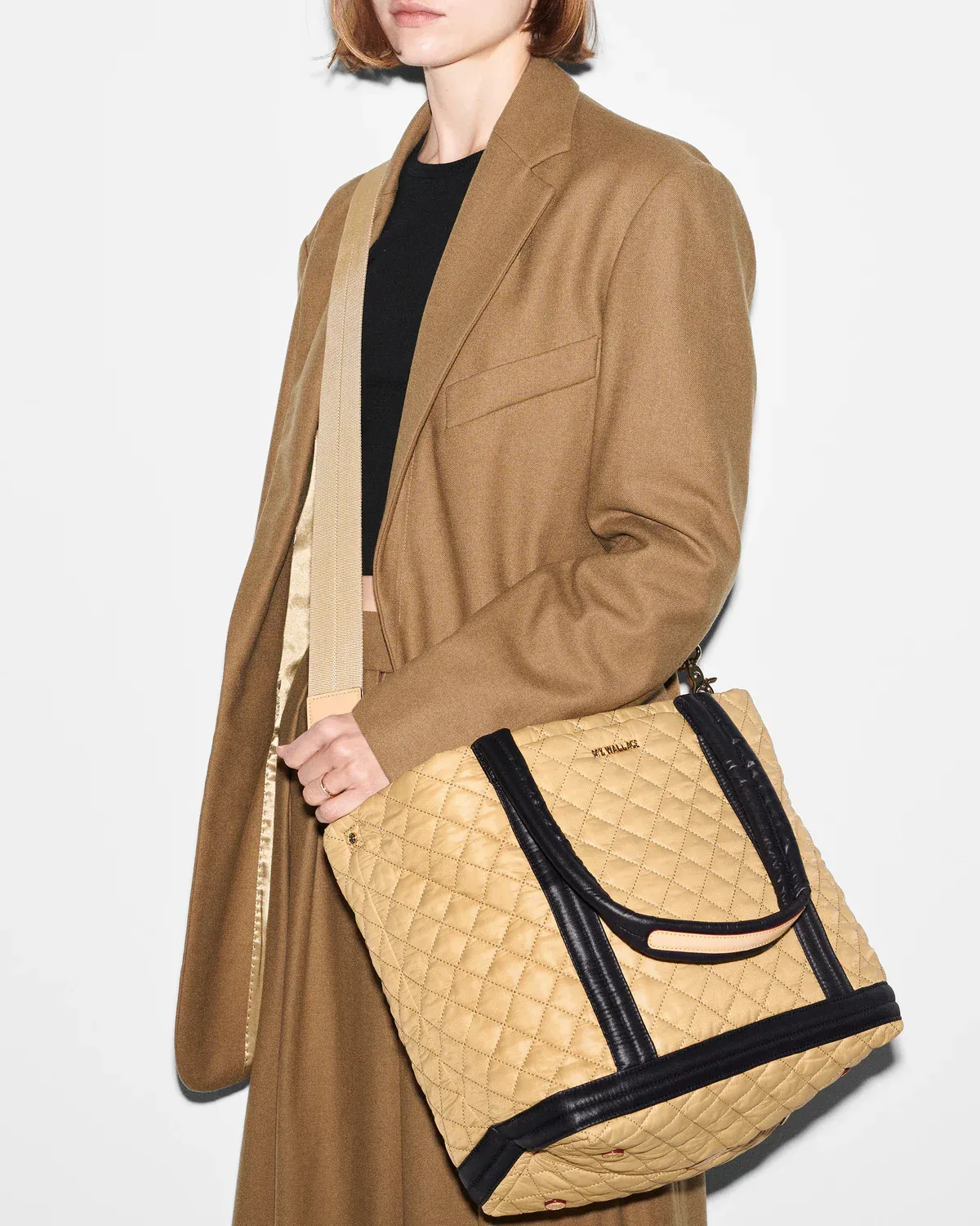 Medium Empire Tote | Camel Black