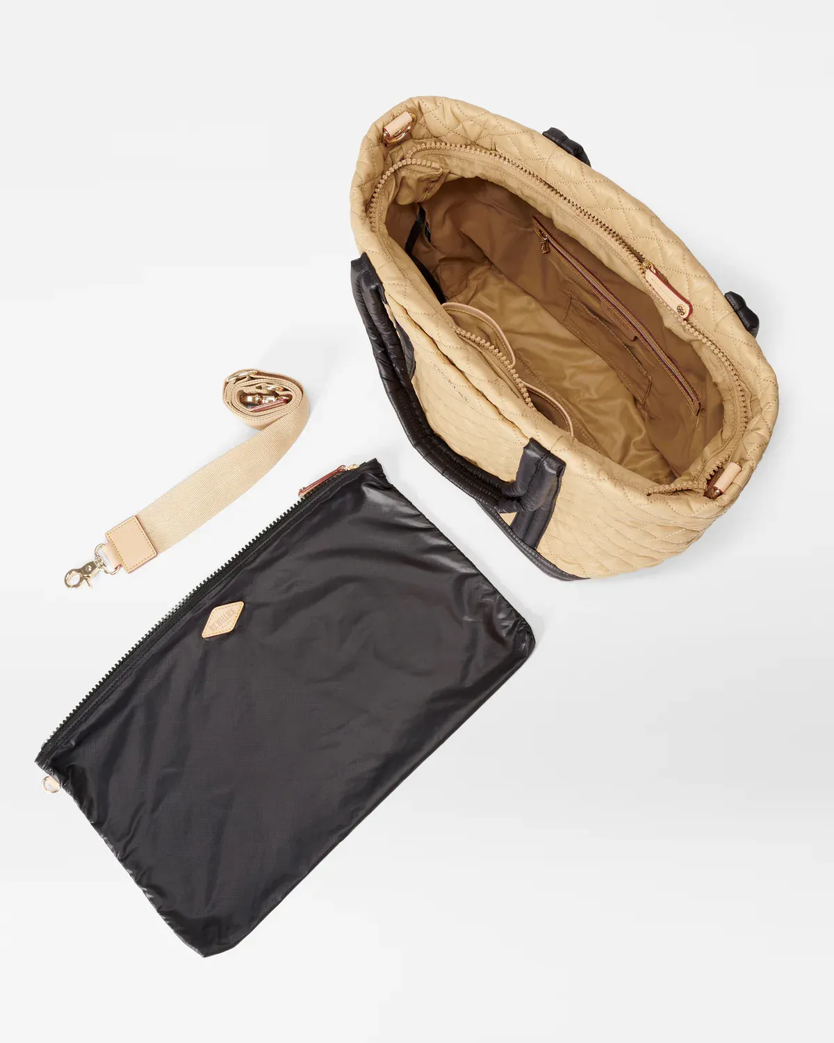Medium Empire Tote | Camel Black