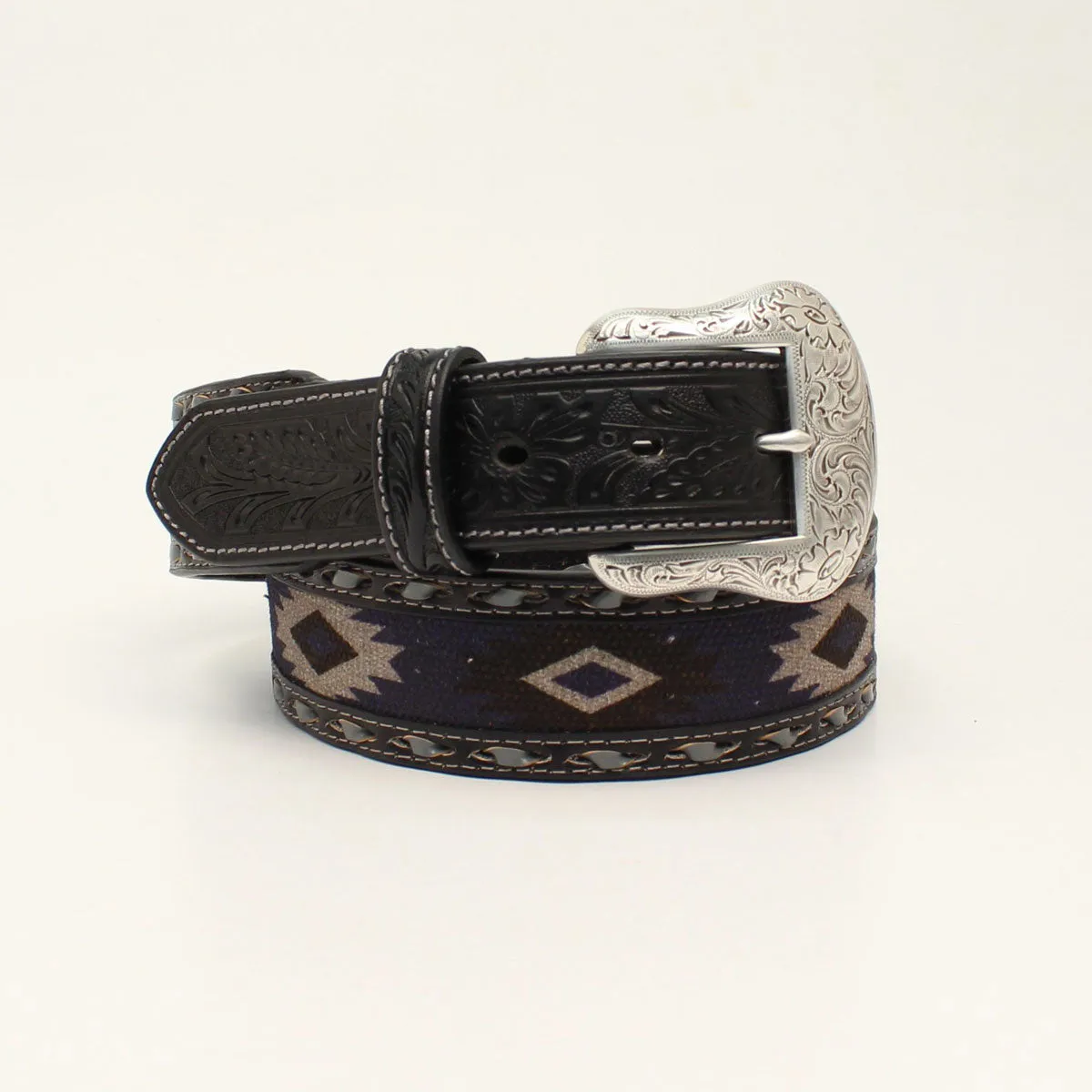 Men’s Nocona 1-1/2” Southwestern Fabric Buck Lace Grey Belt
