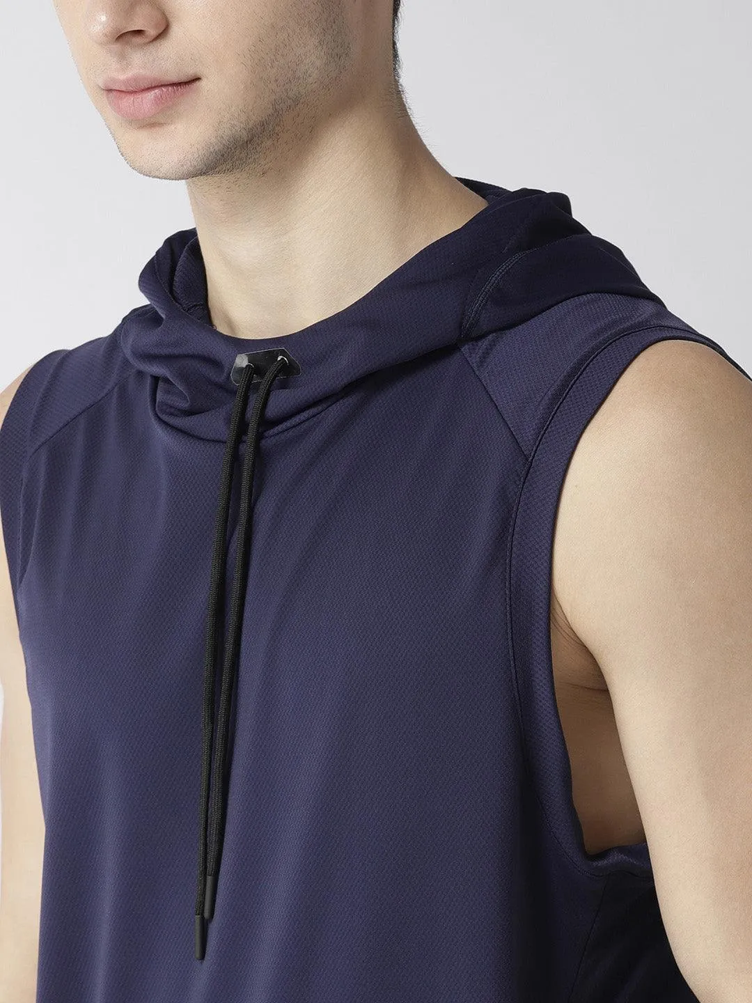 Men's Training Tank Navy Sleeveless Hoodie